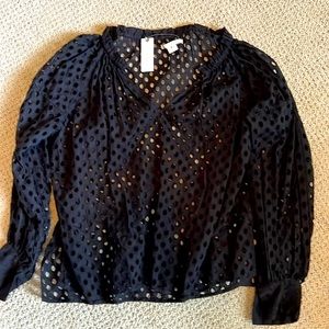 Anthropologie black see through hole shirt